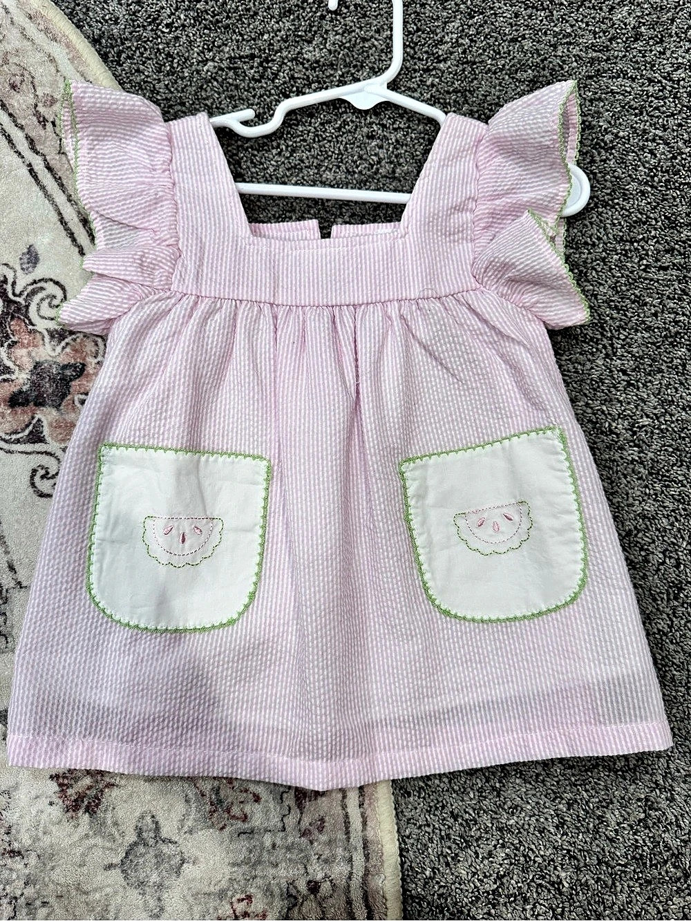 Stitchy Fish Sweet Summer Treat Dress, Pink Baby 12M